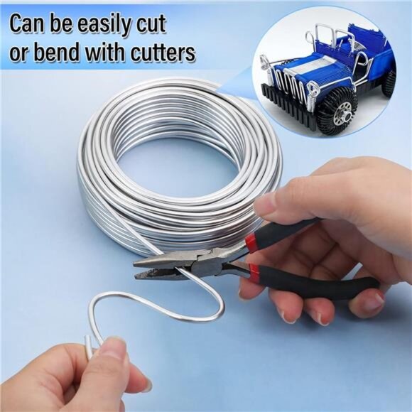 3mm Craft Wire for Sculpting, 52 Ft Aluminum Wire Bendable Thick Metal Wire - Picture 4 of 8